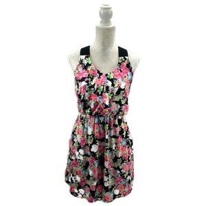 Xhilaration Neon Floral Dress Thick Straps Size M